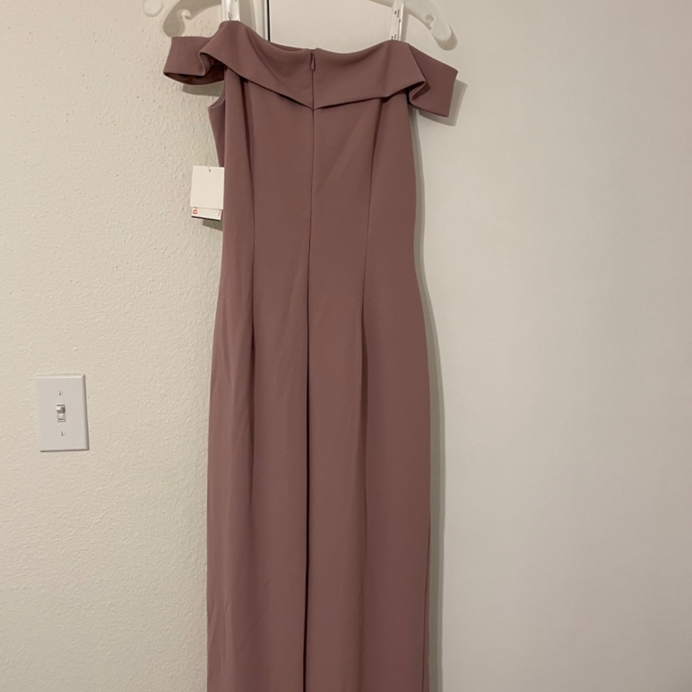 David’s Bridal DB Studio Off Shoulder Side Drape bridesmaid dress size 0 - Picture 3 of 6